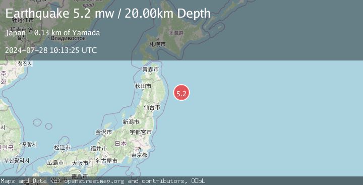 Map of OFF EAST COAST OF HONSHU, JAPAN