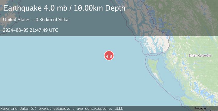 Map of WEST OF QUEEN CHARLOTTE ISLANDS