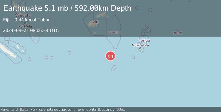 Map of SOUTH OF FIJI ISLANDS