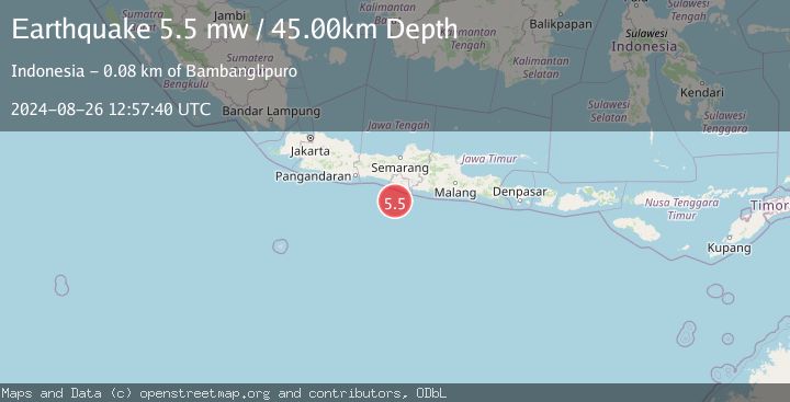 Map of JAVA, INDONESIA