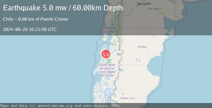Map of NEAR COAST OF AISEN, CHILE