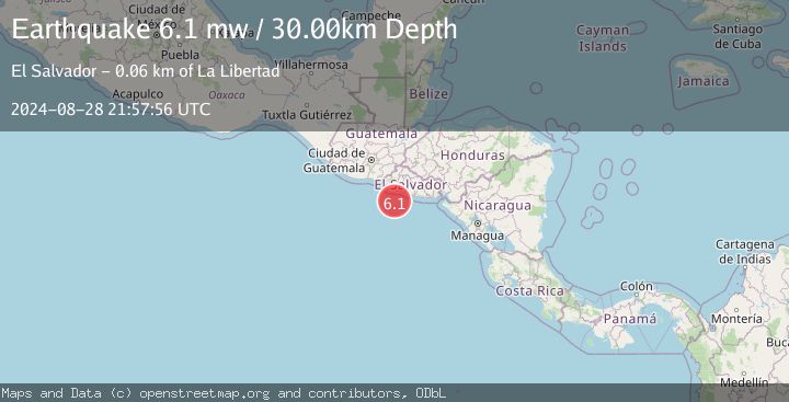 Map of OFFSHORE EL SALVADOR
