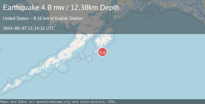 Map of KODIAK ISLAND REGION, ALASKA