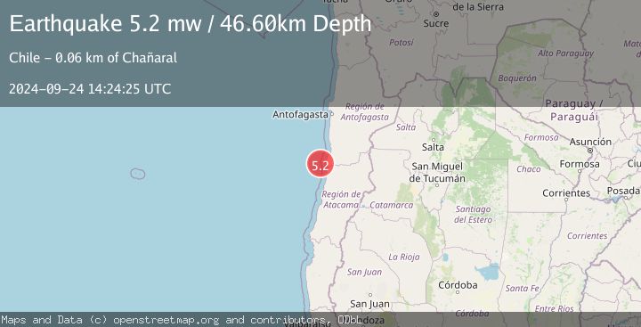Map of OFFSHORE ANTOFAGASTA, CHILE