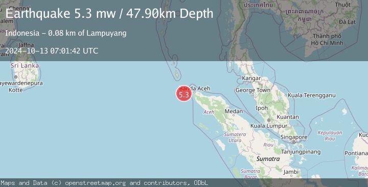 Map of NORTHERN SUMATRA, INDONESIA