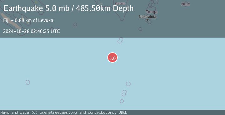 Map of SOUTH OF FIJI ISLANDS