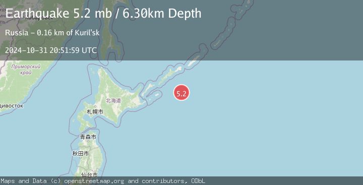 Map of EAST OF KURIL ISLANDS
