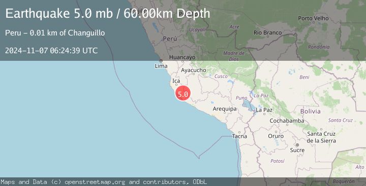 Map of NEAR COAST OF CENTRAL PERU