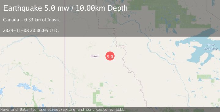 Map of NORTHERN YUKON TERRITORY, CANADA