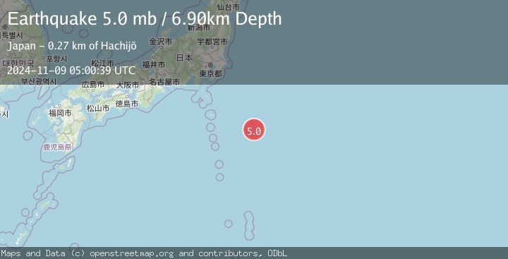 Map of IZU ISLANDS, JAPAN REGION