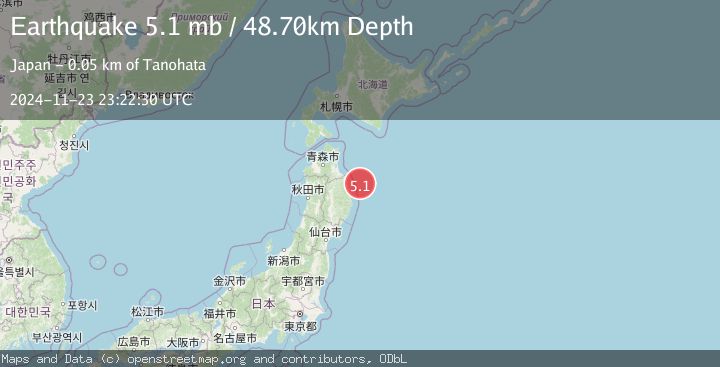 Map of NEAR EAST COAST OF HONSHU, JAPAN