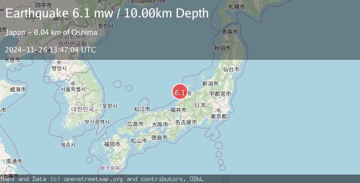 Map of NEAR WEST COAST OF HONSHU, JAPAN