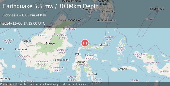 Map of MINAHASA, SULAWESI, INDONESIA