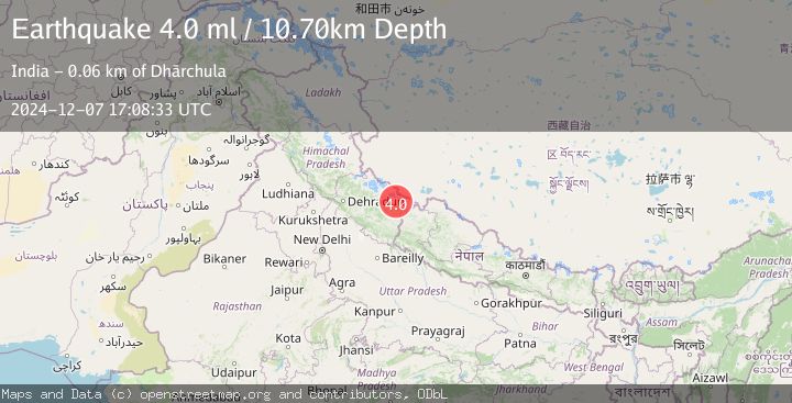 Map of WESTERN XIZANG-INDIA BORDER REG.