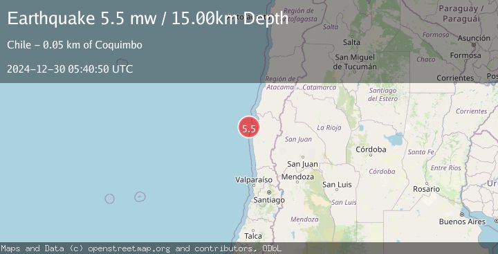Map of OFFSHORE COQUIMBO, CHILE