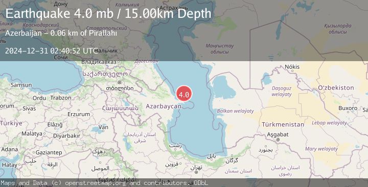 Map of CASPIAN SEA, OFFSHORE AZERBAIJAN