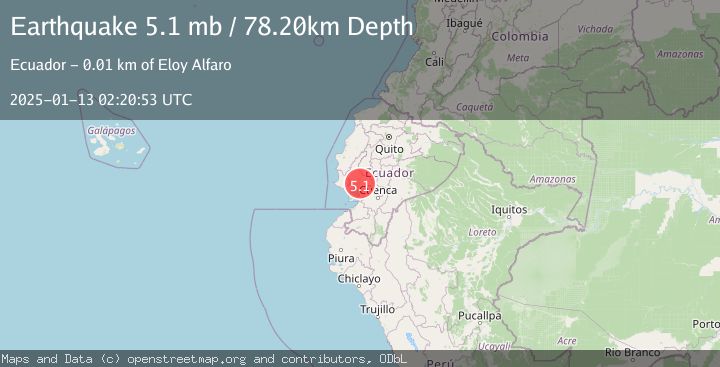 Map of NEAR COAST OF ECUADOR