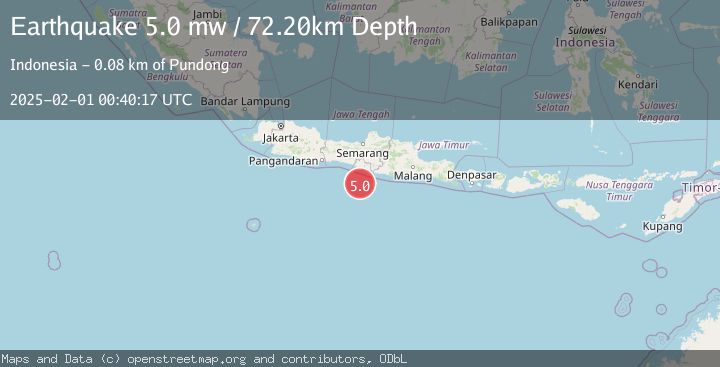 Map of JAVA, INDONESIA