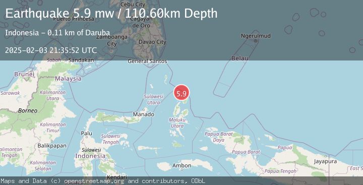 Map of NORTH OF HALMAHERA, INDONESIA