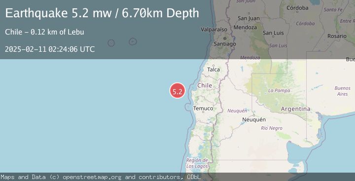 Map of OFF COAST OF BIO-BIO, CHILE