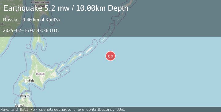 Map of EAST OF KURIL ISLANDS