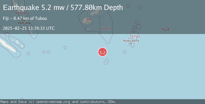 Map of SOUTH OF FIJI ISLANDS