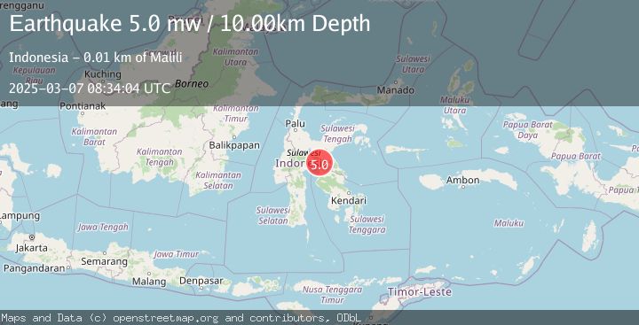 Map of SULAWESI, INDONESIA