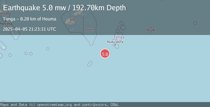 Map of SOUTH OF FIJI ISLANDS