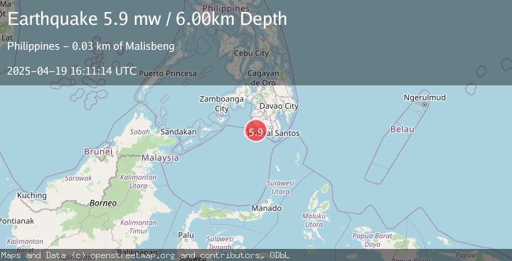 Map of MINDANAO, PHILIPPINES