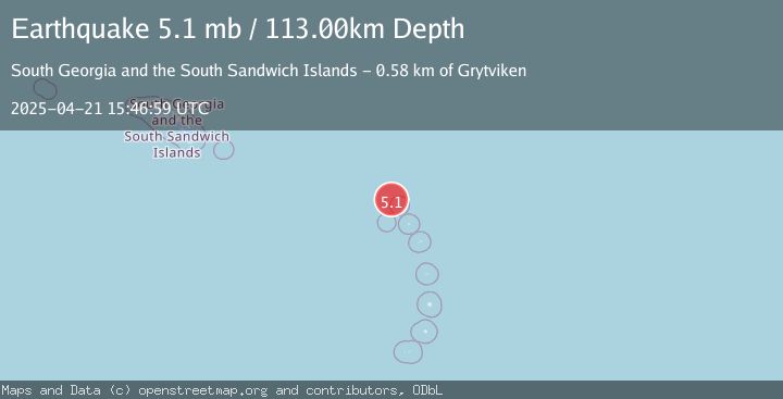 Map of SOUTH SANDWICH ISLANDS REGION