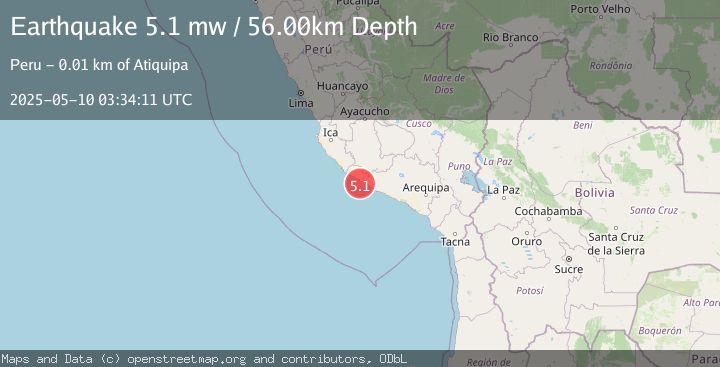 Map of NEAR COAST OF SOUTHERN PERU