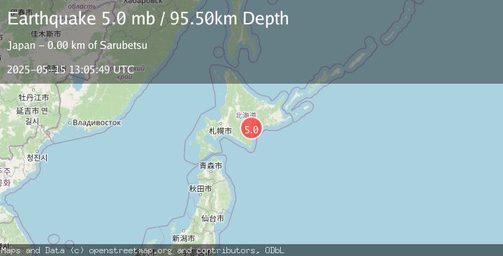 Map of HOKKAIDO, JAPAN REGION