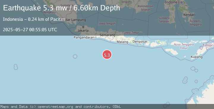 Map of SOUTH OF JAVA, INDONESIA