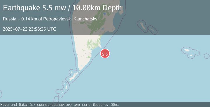 Map of OFF EAST COAST OF KAMCHATKA