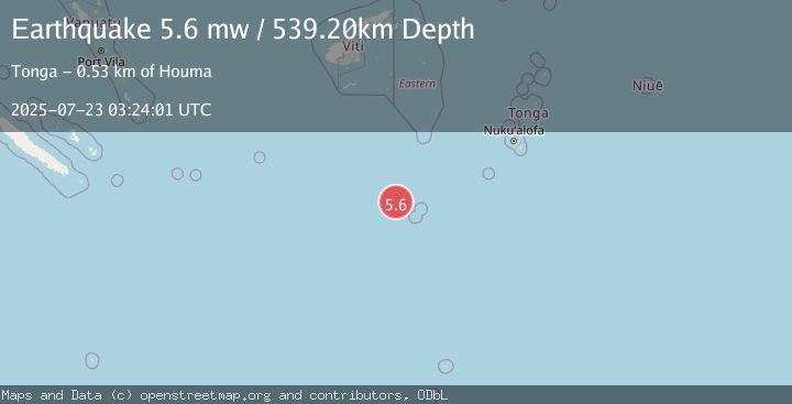 Map of SOUTH OF FIJI ISLANDS