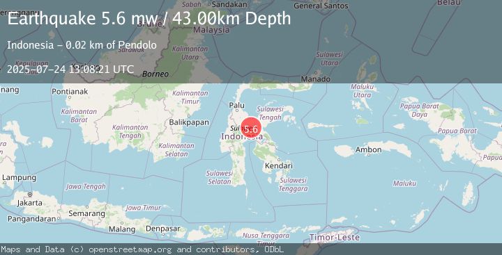 Map of SULAWESI, INDONESIA