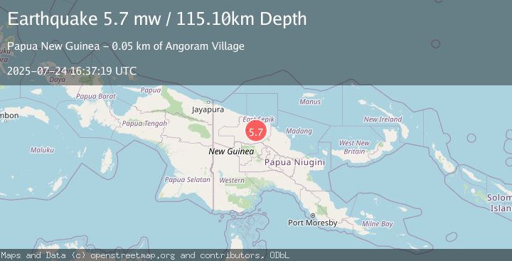 Map of NEW GUINEA, PAPUA NEW GUINEA