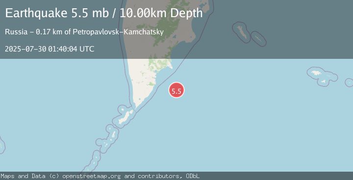 Map of OFF EAST COAST OF KAMCHATKA