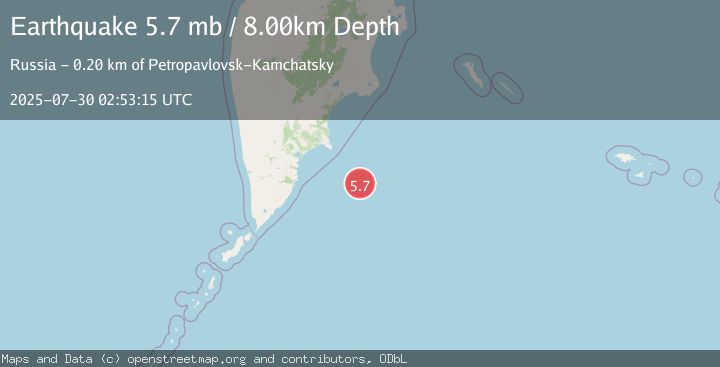 Map of OFF EAST COAST OF KAMCHATKA