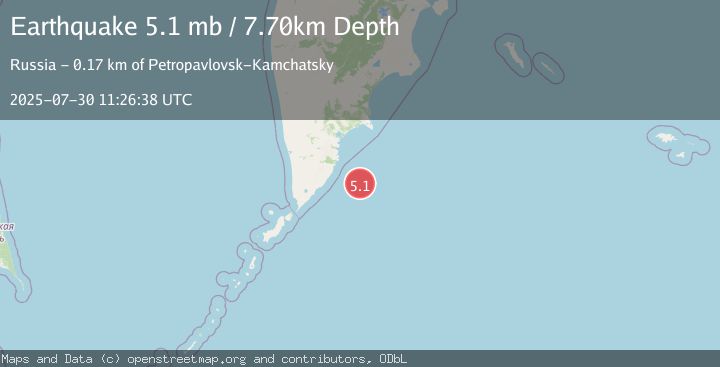 Map of OFF EAST COAST OF KAMCHATKA