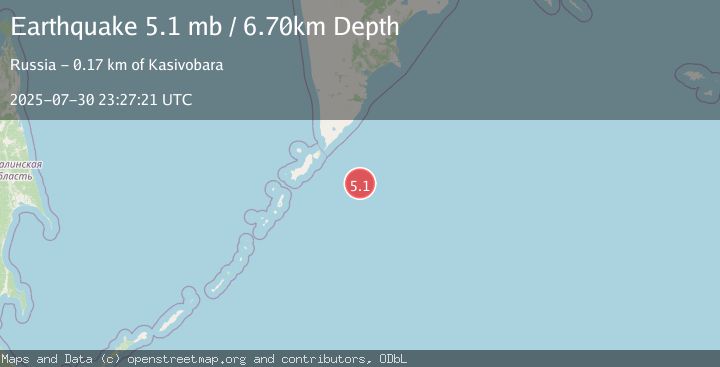 Map of EAST OF KURIL ISLANDS