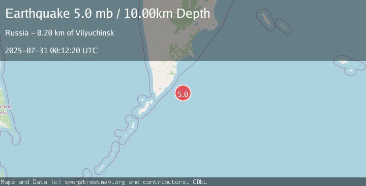 Map of OFF EAST COAST OF KAMCHATKA