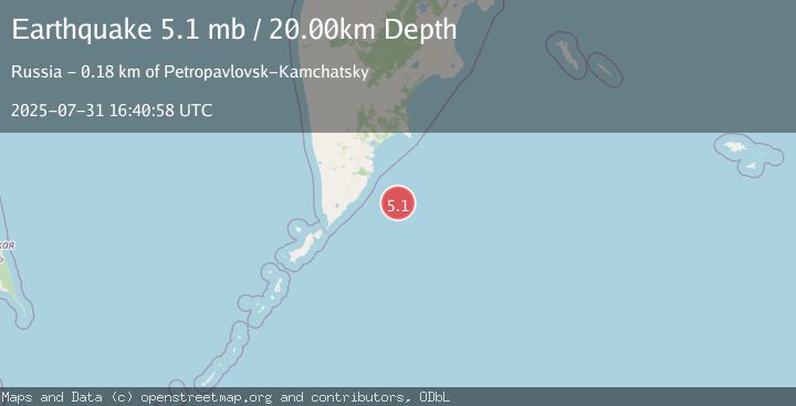 Map of OFF EAST COAST OF KAMCHATKA