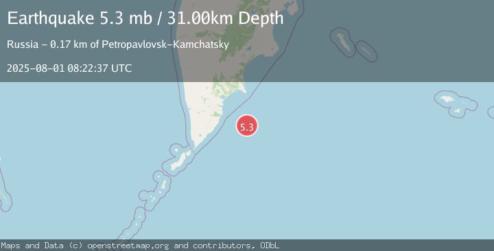 Map of OFF EAST COAST OF KAMCHATKA
