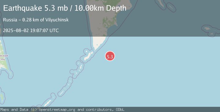 Map of EAST OF KURIL ISLANDS
