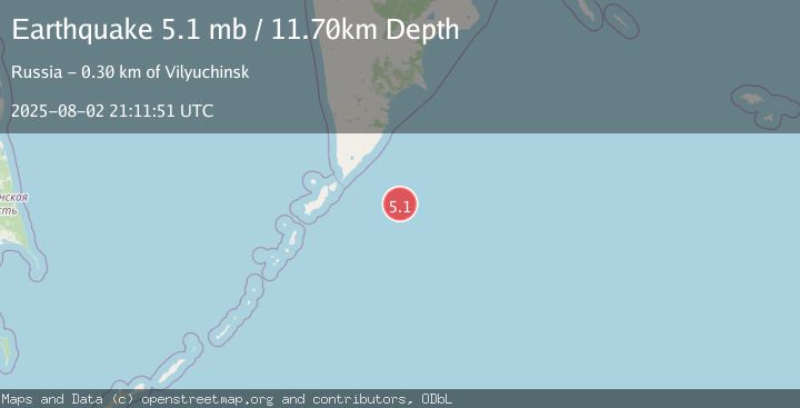 Map of EAST OF KURIL ISLANDS