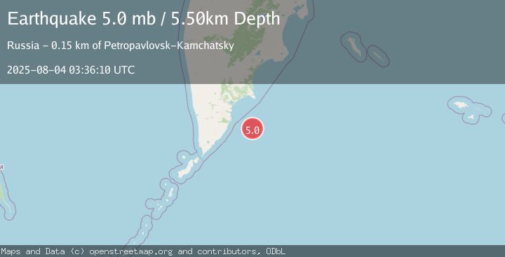 Map of OFF EAST COAST OF KAMCHATKA