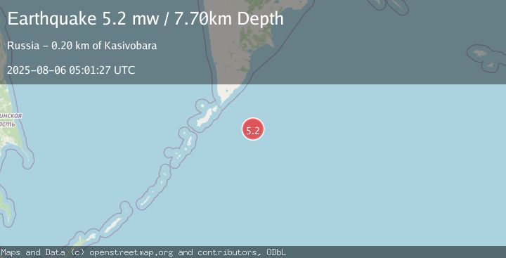 Map of EAST OF KURIL ISLANDS