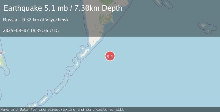 Map of EAST OF KURIL ISLANDS