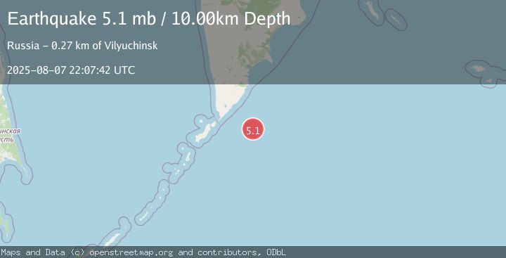 Map of EAST OF KURIL ISLANDS